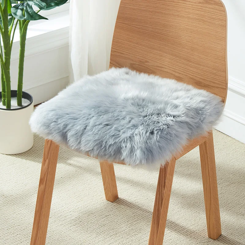 Pure wool upholstery padded winter cushion warm wool sofa cushion fur pad sheepskin office chair cushion