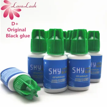 

Free Shipping Sky Glue 10 bottles 2 seconds fastest dry time fast setting Sky D+ Glue Eyelash Adhesive 5ml Green Cap makeup tool
