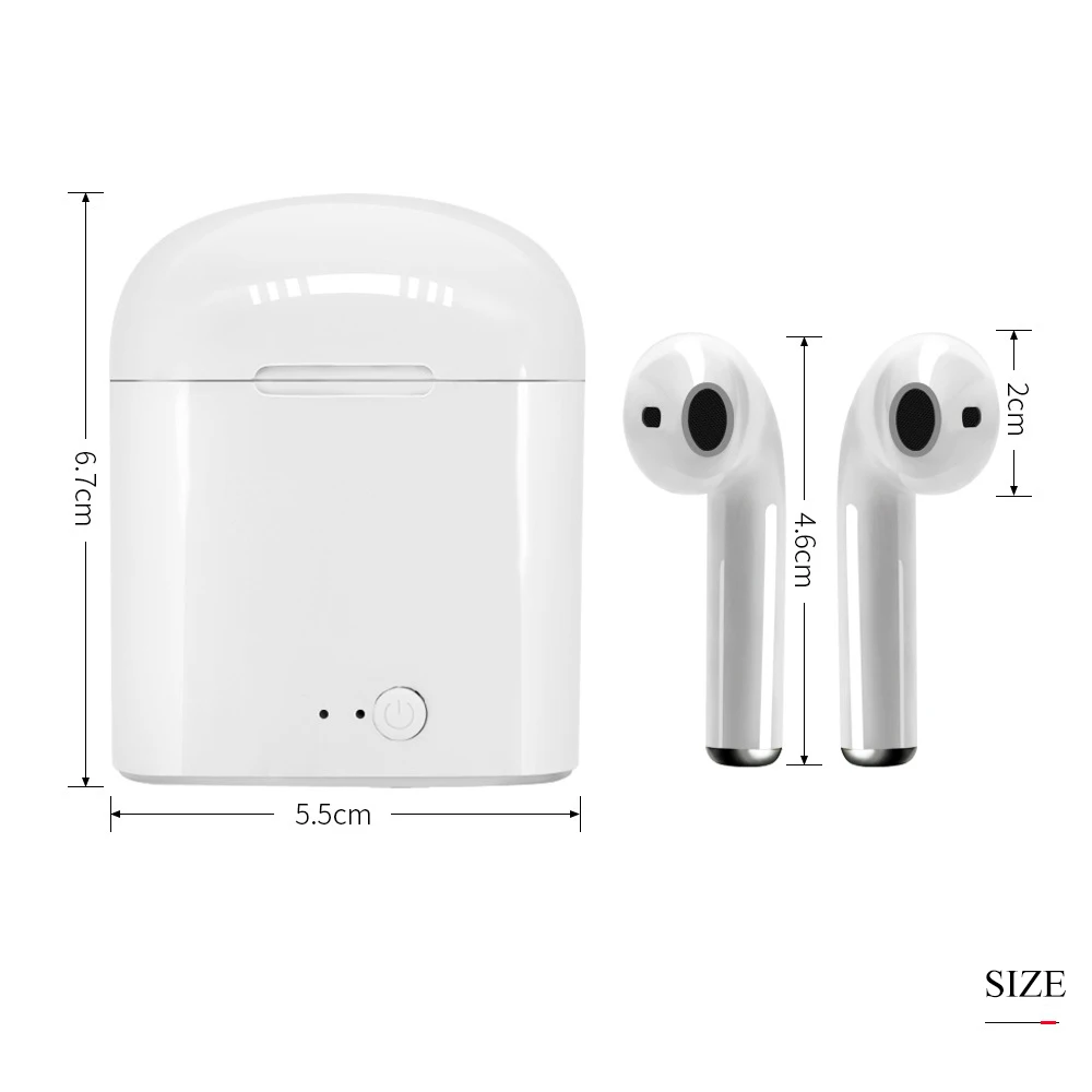 I7s tws наушники mi ni Hi Fi стерео Bluetooth настоящие беспроводные включают зарядное