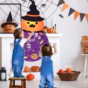 

Kids Halloween DIY Felt Craft Home Party Decoration Felt Halloween Pumpkin Witch JS22