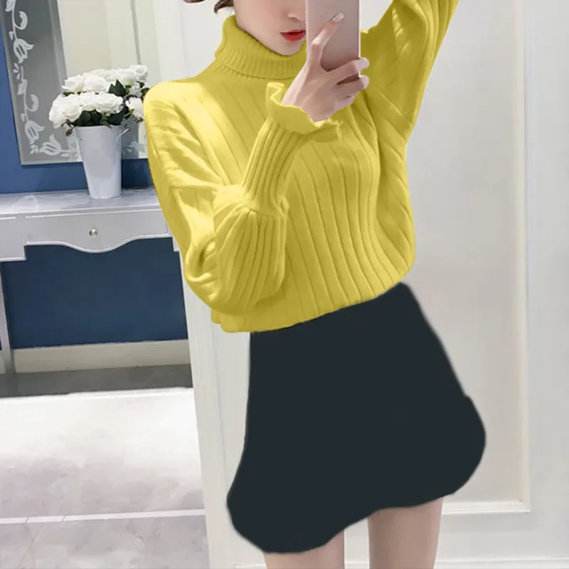 Blue TShirt Women RICININA футболка Femme T длинный расклешенный рукав Водолазка однотонная трикотажная женская футболка повседневные пуловеры для женщин зима весна - Цвет: Blue TShirt Women