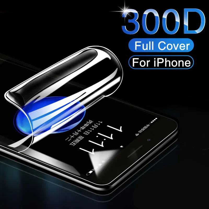 

300D Full Cover Soft Hydrogel Film For iphone 6 7 8 Plus 6 6s Screen Protector On The iphone 11 Pro X XR XS Max Film Not Glass