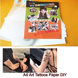 10Sets A4 Art Tattoos Paper DIY Waterproof Temporary Tattoo Skin Paper with Inkjet  laser Printing Printers For Men Children