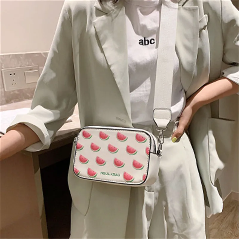 Сумка с фруктовым авокадо, маленькая сумка на плечо в форме коробки, розовая Клубничная сумка через плечо, сумка-арбуз, сумка-мессенджер, bolsa feminina