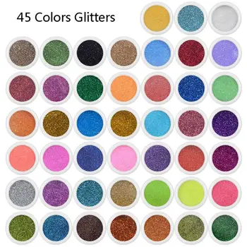 

45 Colors Resin Pigment Kit Mica Powder Shiny Glitters Sequains Nail Art Resin Jewelry Making