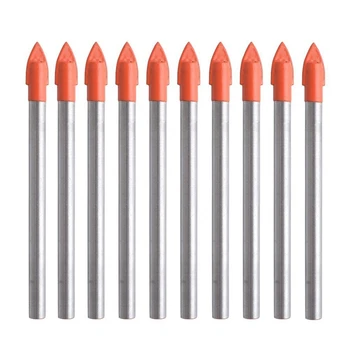 

10 Pieces 6MM Glass and Tile Drill Bits Set Carbide Drilling Tool