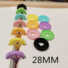 Bloc-notes en forme de cœur, 30 pièces, 28m, bouton en plastique, trou pour champignon, disque CD
