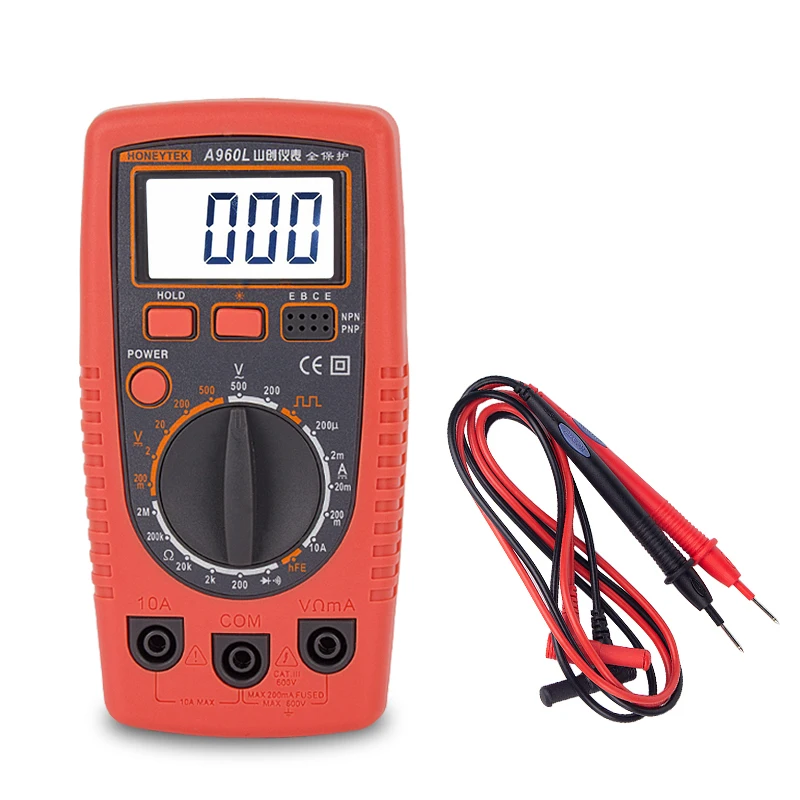 

Tester Multimeter digital professional transistor tester AC/DC voltmeter digital ammeter tester analog with tester tips A960L