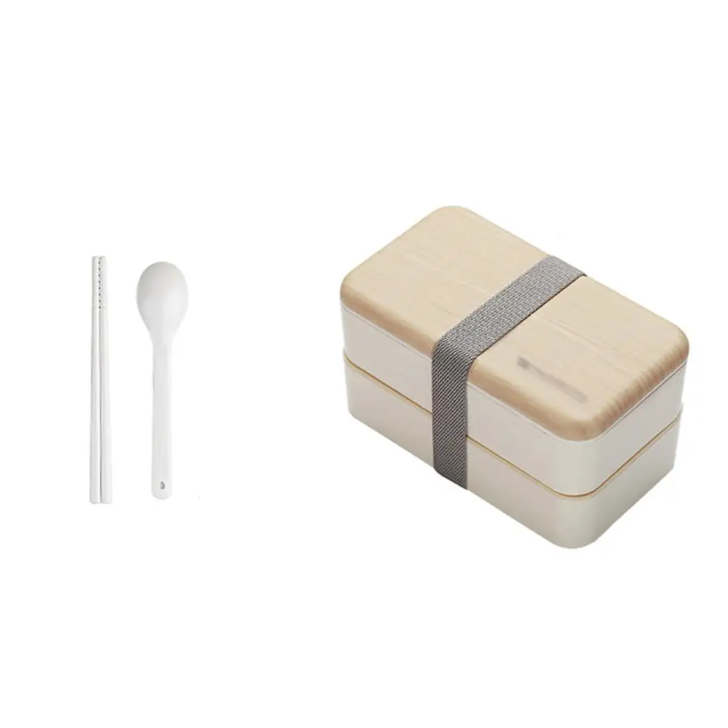 

Microwave Double Layer Portable Lunch Box Wooden Bento Box