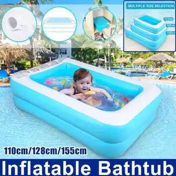 

1.1/1.3/1.5m Kids inflatable Pool High Quality Child Home Use Paddling Pool Large Size Inflatable Square Swimming Pool for Baby