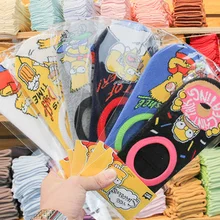 Носки-башмачки милые Нескользящие женские тонкие повседневные летние невидимые короткие носки с героями мультфильмов Новые забавные Семейные носки Silcon Donut Beer