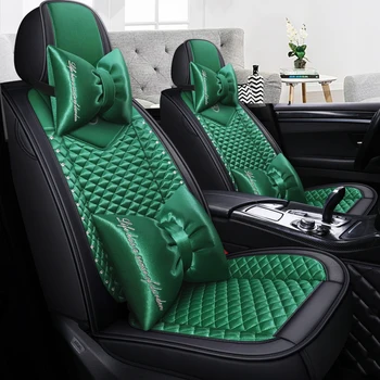 

Full Coverage PU Leather car seat cover flax fiber auto seats covers for Kia morning picanto rio cerato soul seed optima stinger