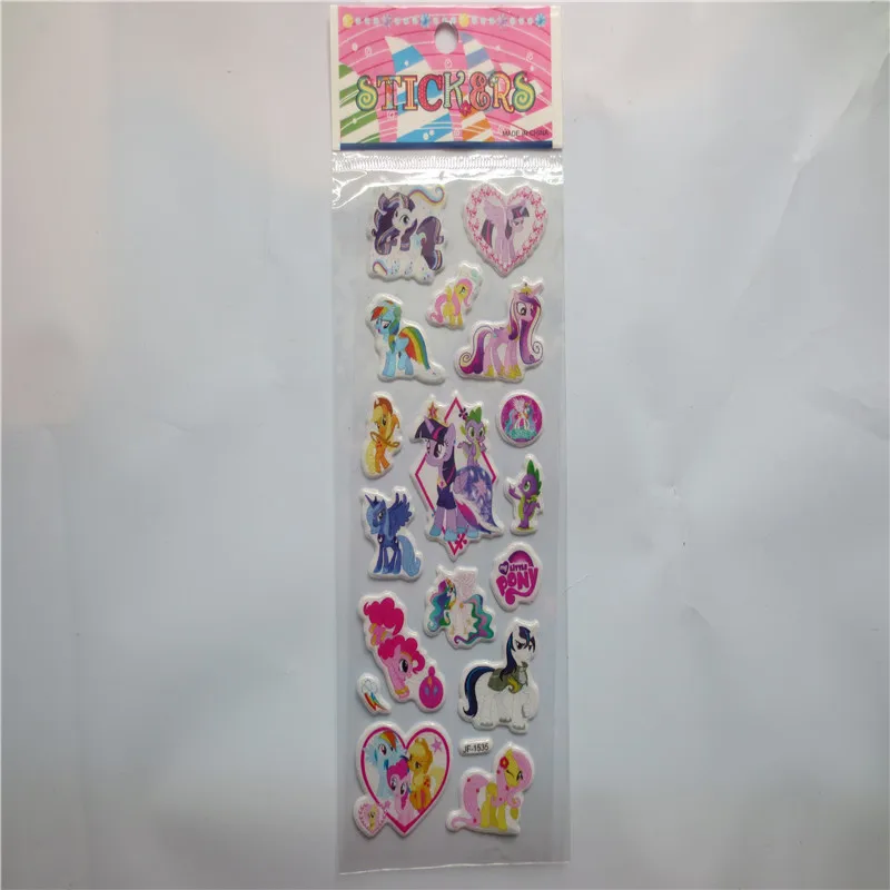 6 листов наклейки My Little Horse мультфильм аниме-игрушка девушка наклейки "Единорог" для портативного багажа Скейтборд пони объемные наклейки