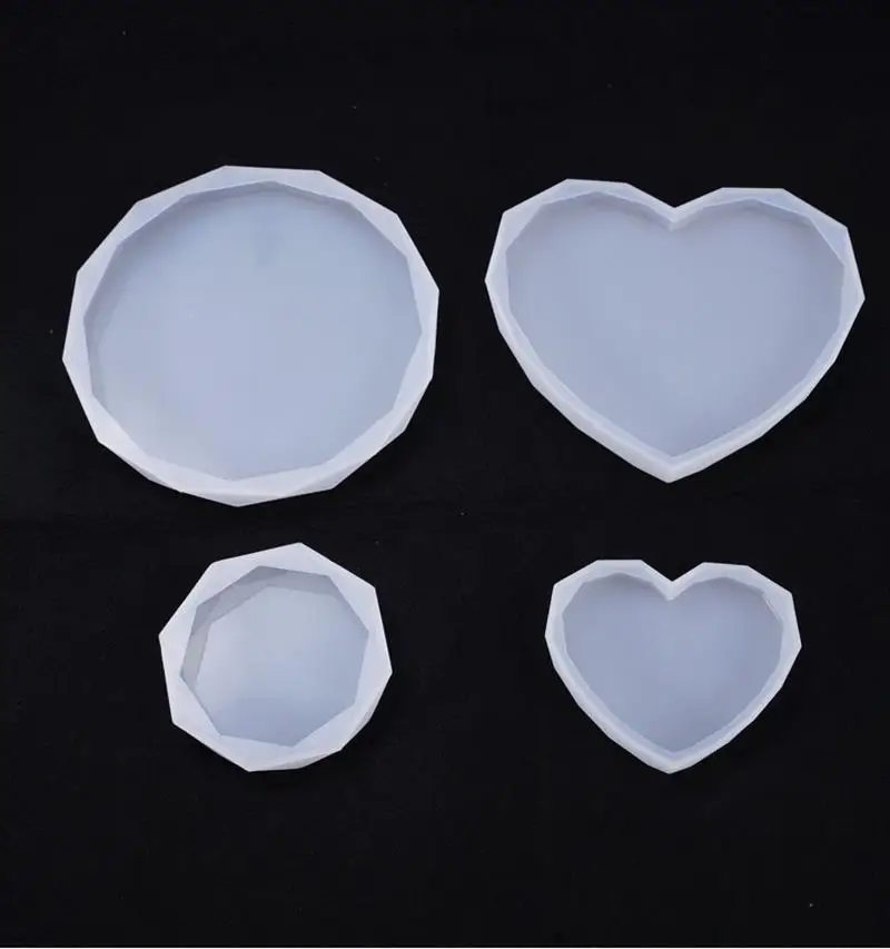 

Triangular Cut Round Heart Resin Coaster Silicon Mold Casting Molds DIT Handmade Epoxy UV Resin Crafts Mould Tools