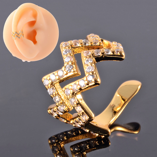 Cz Ear Cuff Ear Helix Cartilage Conch Fake Piercing Jewelry Adjustable Cz Ear Clip Non Pierced Earrings Conch Cuff Earring