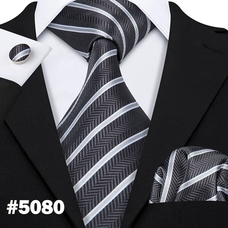 LS-1199, мужские галстуки, модный Клетчатый шелк, Barry.Wang, жаккардовый тканый галстук, носовой запонки, набор галстуков для мужчин, официальные, для свадьбы - Цвет: LS-5080