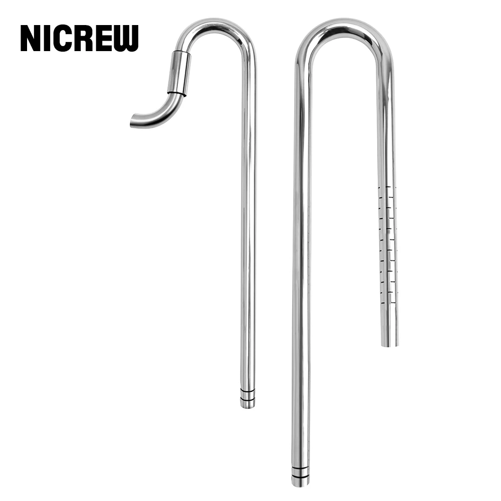 NICREW Aquarium Glass Lily Pipe Surface Inflow Outflow 12/16mm Stainless Steel Skimmer Fish Tank Filter Accessories | Дом и сад