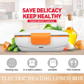 

Portable 220V Electric Heating Lunch Box Detachable Travel Food Heater Storage Container Stainless Steel Rice Box Plug EU Warmer