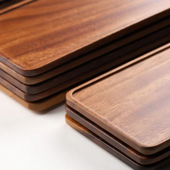 

1pcs Wooden Durable Useful Large Simple Dessert Tray Food Tray for Home Store