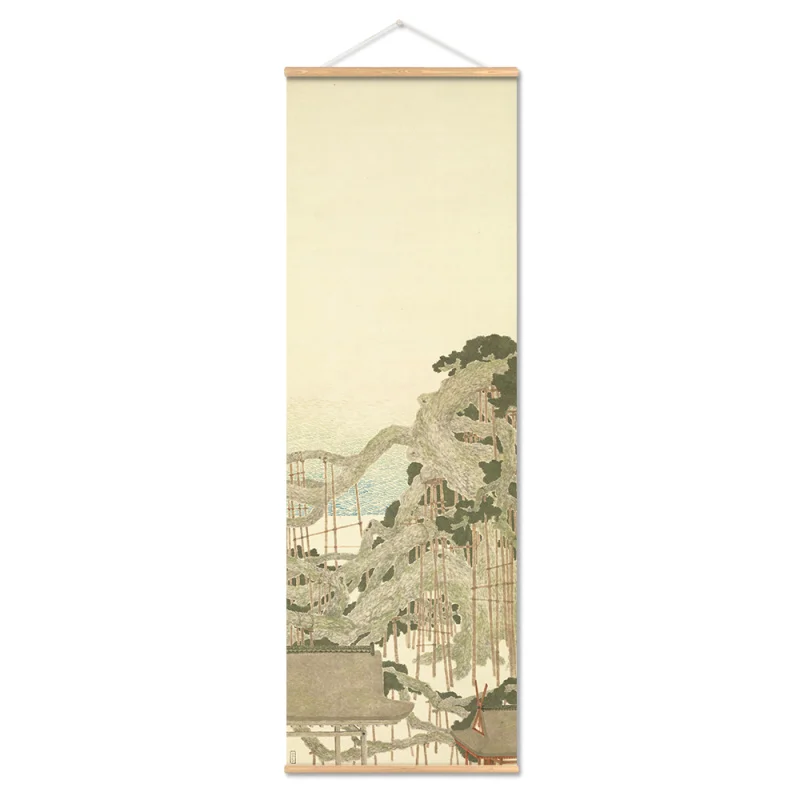 Почти восемь речных сцен Холст Картина настенный с прокрутки японская живопись ландшафтное искусство для гостиной Декор для комнат и офисов - Цвет: E