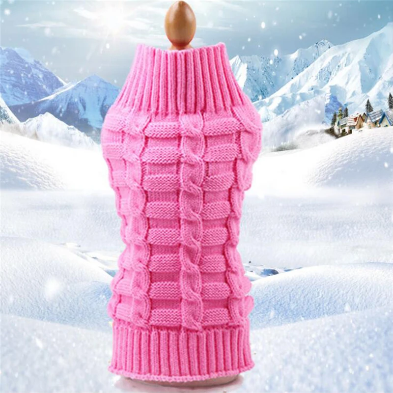 Зимний шерстяной Теплый свитер для маленьких собак, 8 цветов, эластичный вязаный свитер для средних и больших домашних животных, аксессуары для собак