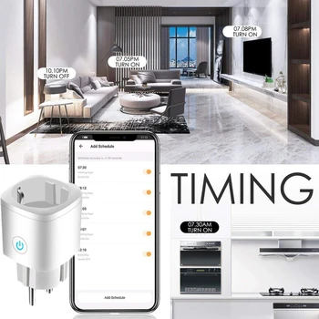

New WiFi Smart Wireless Plug EU Smart Plug Adaptor Remote Control Energy Outlet Timer Socket For Alexa Google Home