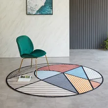 Нордический геометрический круглый коврик для гостиной, декоративный ковер для гостиной, ковер для гостиницы, INS популярный машинный тканый ковер