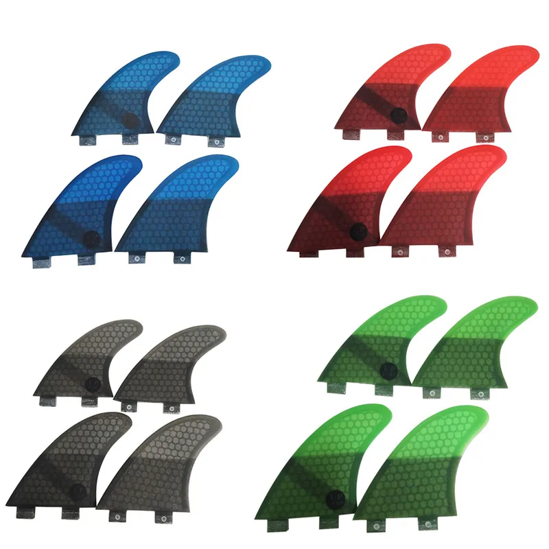 

UPSurf Double Tabs Fins Honeycomb Fiberglass Material UK2.1 Size Fins Good Quality Quad Set Fins Free Shipping