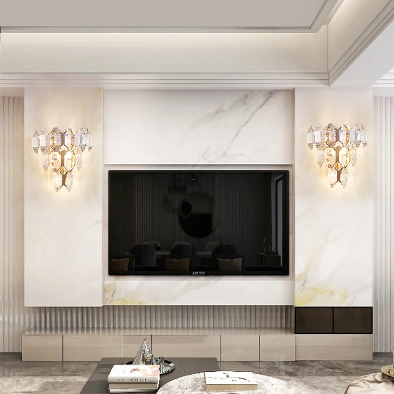 Современный хрустальный настенный светильник для Спальня прикроватные лампы