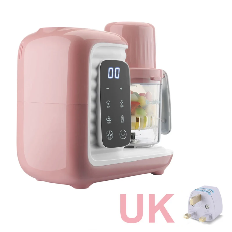 pink UK Устройство для кормления детей, Новое Детское многофункциональное устройство для приготовления детского питания, умные детские молочные теплые кулинарные блендеры - Цвет: pink UK