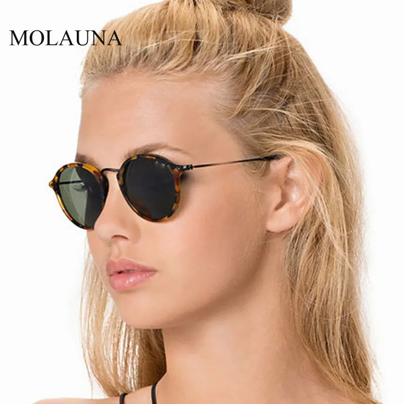 Ретро Круглые Солнцезащитные очки женские винтажные высококачественные брендовые дизайнерские женские очки роскошные круглые оттенки солнцезащитные очки Gafas UV400