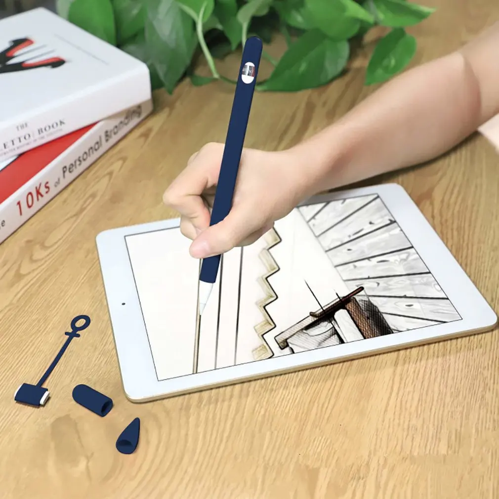 Цветной мягкий силиконовый совместимый для Apple Pencil чехол совместимый для iPad Tablet стилус защитный чехол