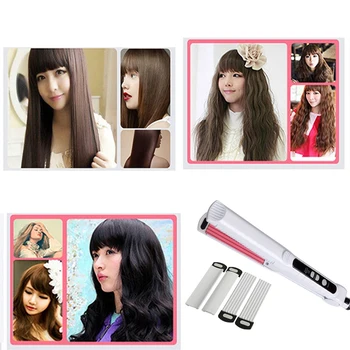 

EAS-Hair Straightener Curling Iron, 2 in 1 Hair Straightener for Hair Styling, Tourmaline Ceramic Flat Iron Gifts EU Plug