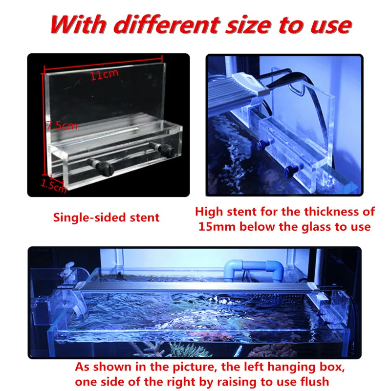 Aquarium Clear Fish Tank LED Light Holder Lamp Fixtures Support Stands Hang Box Aquatic Fish Tank Lighting Accessories image 4