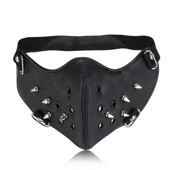 

Steampunk Spike Mask, Wind Cool Punk Rivets Half Face Studded Masquerade Masks - Pu Leather