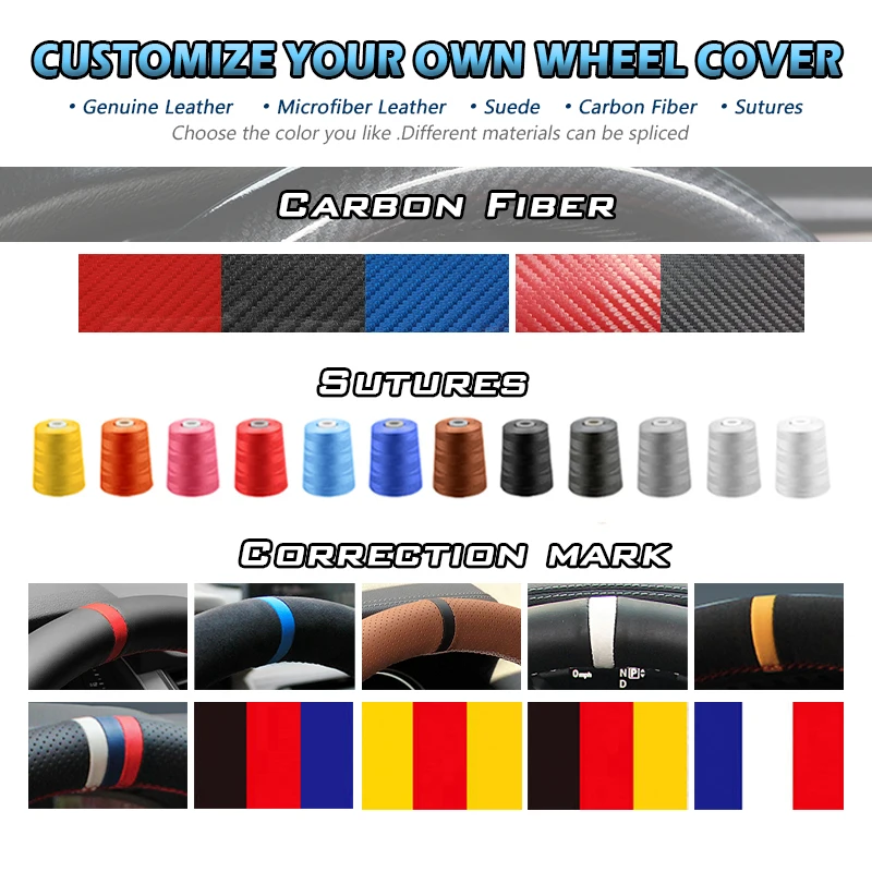 Car Steering Wheel Braid Cover for Tesla Model 3 Model Y steering wheel cover