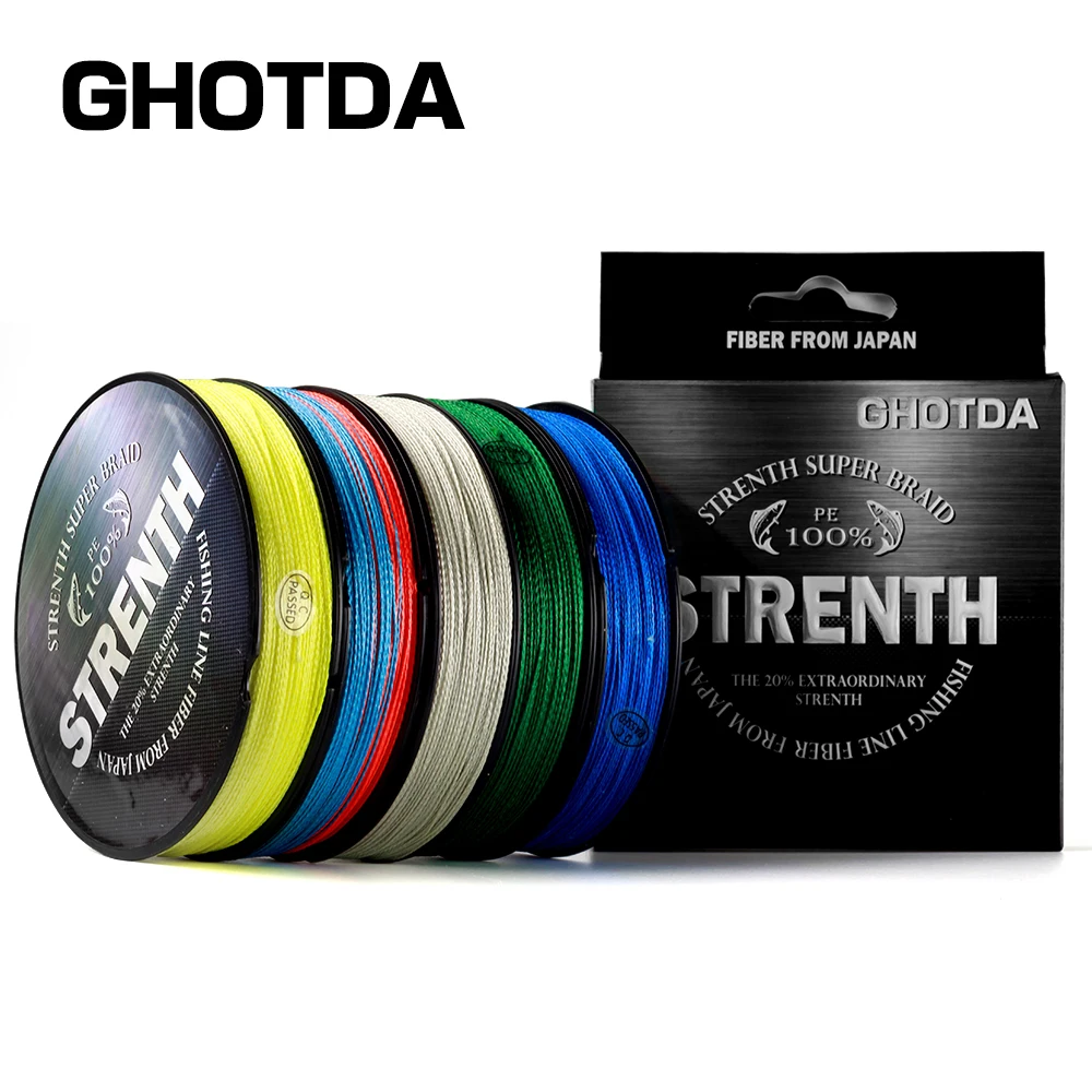 GHOTDA New 100M 4 Strands PE Braided Fishing Line Multifilament Fishing Line