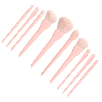 

10 Pcs/1 Set Makeup Brushes Kit Liquid Foundation Brushes Cosmetics Powder Brush Makeup Accessories (Pink)