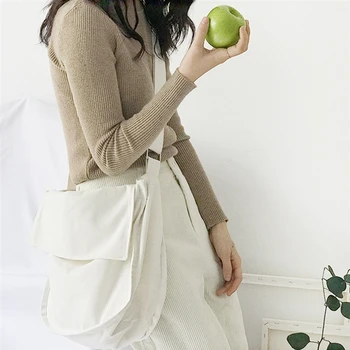 

2020 High Quality Small Fresh Canvas Solid Color Women Bags Simple New Fashion Multifunction Messenger Bag