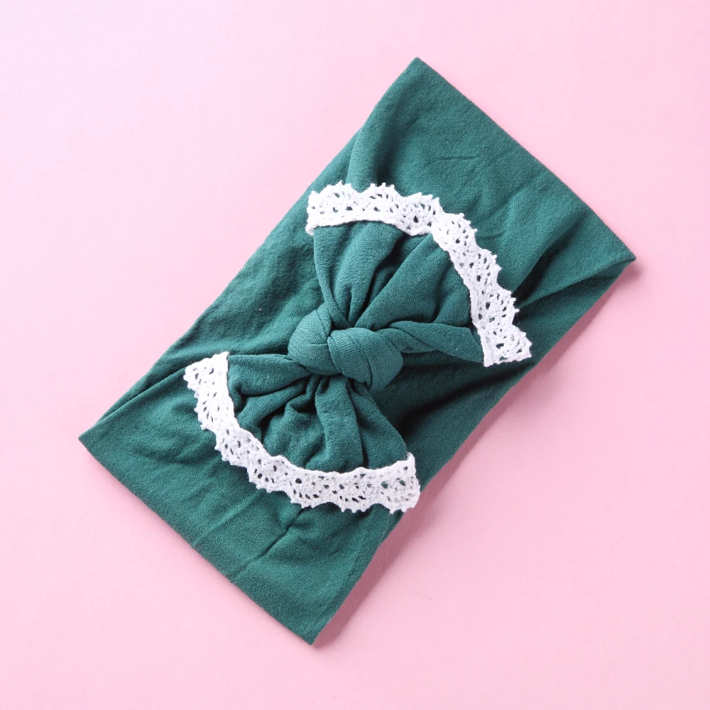 

1PCS New Cute Wide Nylon Headbands edging Lace Trim Nylon Bow Head wrap, Knot Nylon Headwear Turban Girls Hair Accesseries