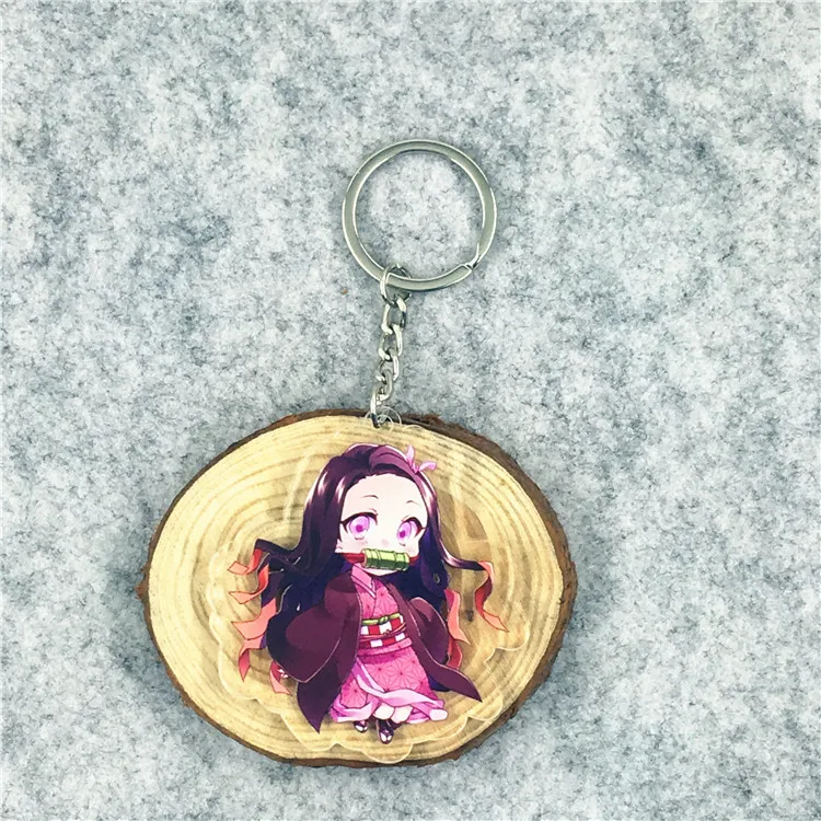 Demon Slayer Kimetsu no Yaiba аниме Kamado Tanjirou Nezuko Agatsuma Zenitsu Tomioka Giyuu Hashibira Inosuke акриловый брелок - Цвет: Зеленый