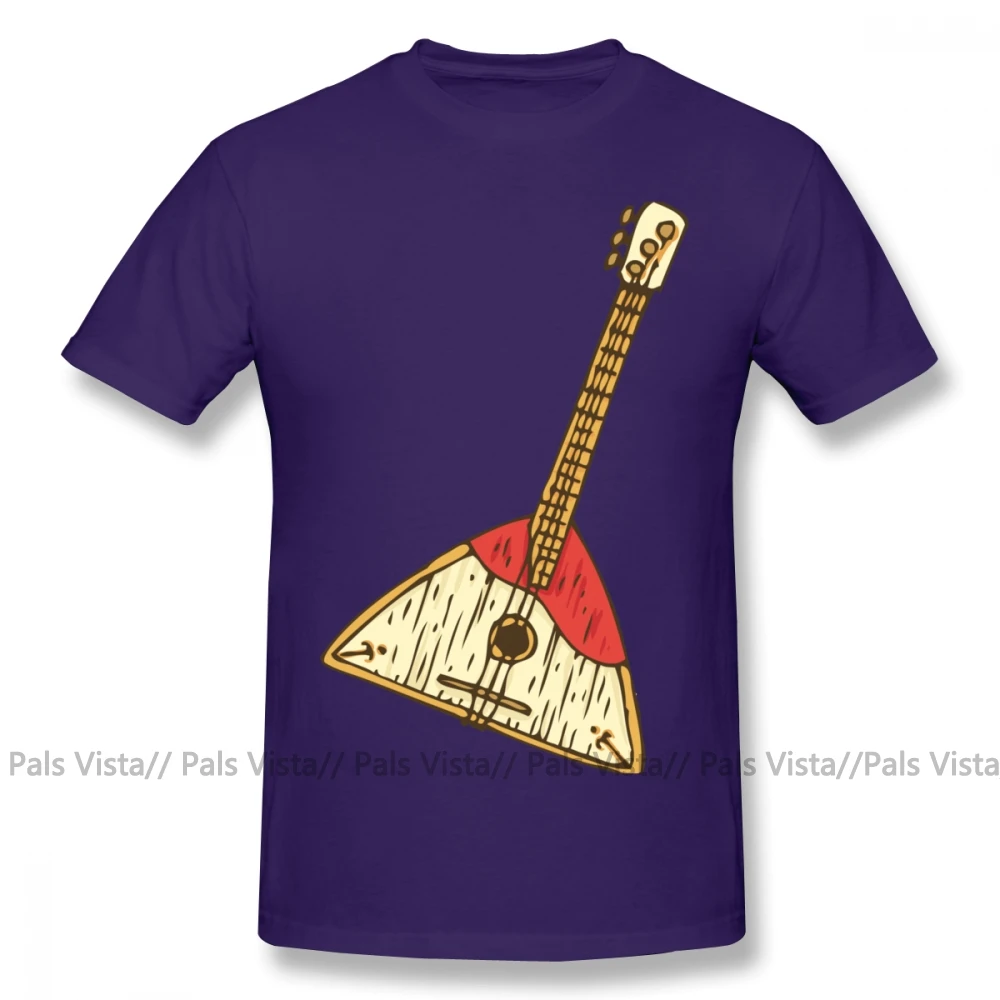 Balalaika, футболка, Balalaika, футболка с коротким рукавом, Мужская футболка, с принтом, хлопковая, Пляжная, негабаритная, забавная футболка - Цвет: Фиолетовый