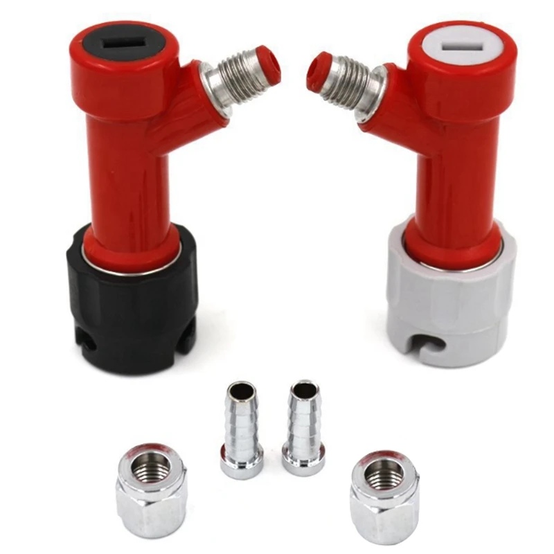 2Pcs 1/4 Tall Pin Lock Corny Keg Gas / Liquid Pin Lock Home Brew Keg Plastic Quick Disconnect Swivel Nuts+ Pin Lock Disconnect