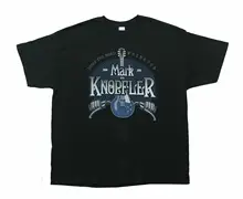 Mark Knopfler gitara Tour 2019 mężczyzna czarny T Shirt nowy oficjalny tanie i dobre opinie SHORT CN (pochodzenie) Z okrągłym kołnierzykiem Regular Sukno COTTON Na co dzień Drukuj Various Short Sleeve Crew Neck