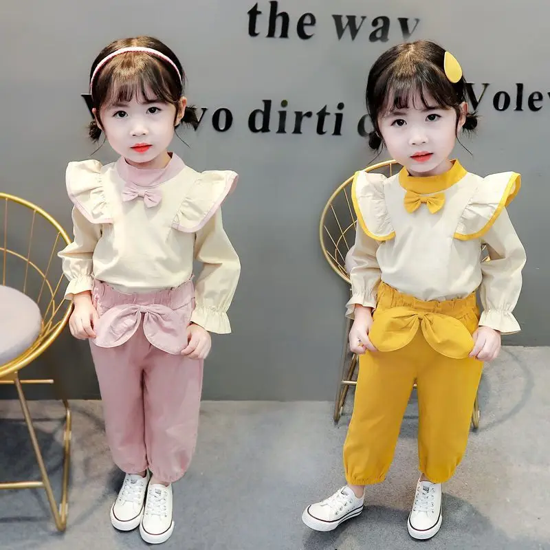 

2020 Spring Autumn Girls Clothing Set Long sleeve Toddler baby Girl tops + Pants 2PCS Lady princess Girls Suit cute Kids Clothes