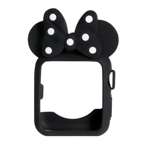 new black Чехол для apple watch band apple watch 4, 3, 5, 44 мм, 40 мм, iWatch band 42 мм, 38 мм, уши мыши, милый мультяшный защитный чехол - Цвет ремешка: new black