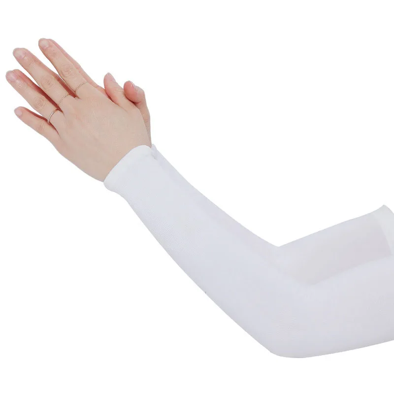 White Fingerless 1 пара для мужчин и женщин на руку рукава Лето солнце УФ Защита лед крутой Велоспорт бег Рыбалка Альпинизм Вождение нарукавники - Цвет: White Fingerless