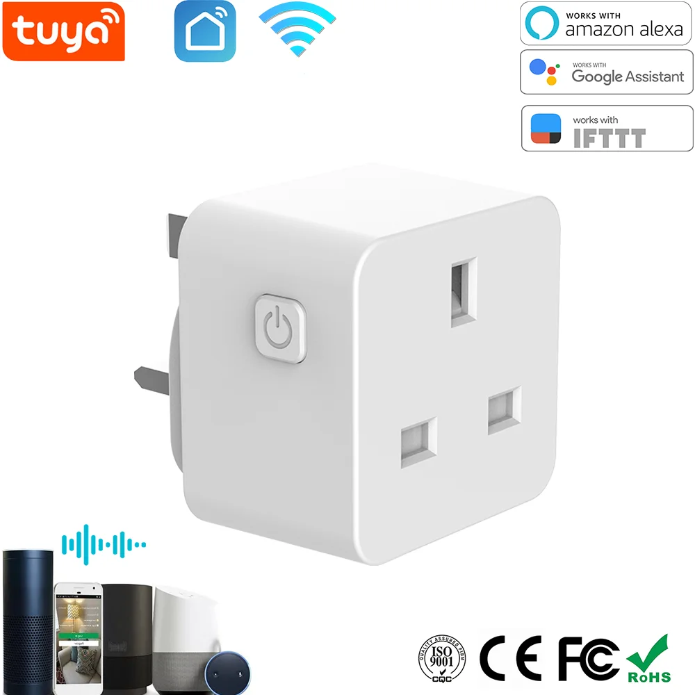 

UK Smart Plug Outlet wifi Wireless Power Socket Smart Life/Tuya App Remote Control Work with Alexa Google Home No Hub Required