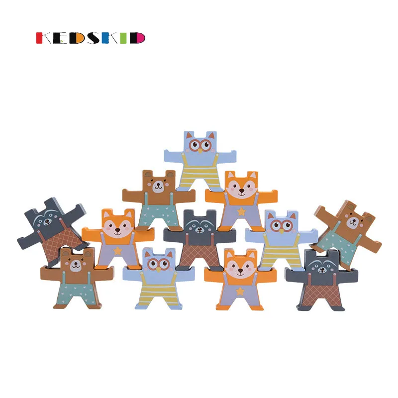  Baby Intellectual Educational Toy Early Childhood Teaching Children's Wooden Toys Bear Balanced Bui - 4000384470763
