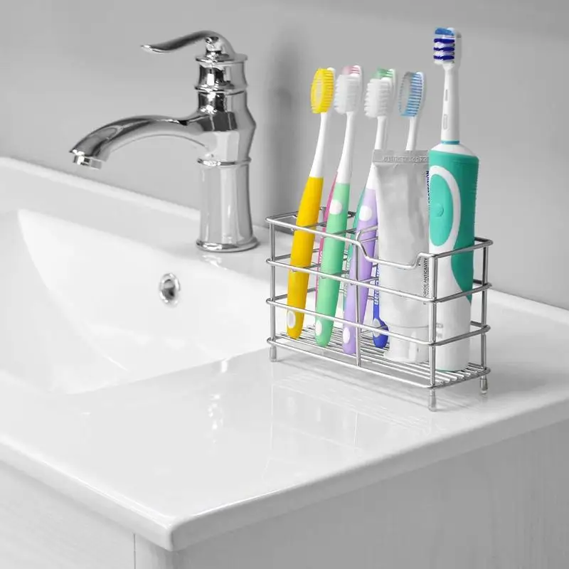 

Yooap New Toothpaste holder toothbrush holder stainless steel lattice pen holder storage rack creative bathroom hotel